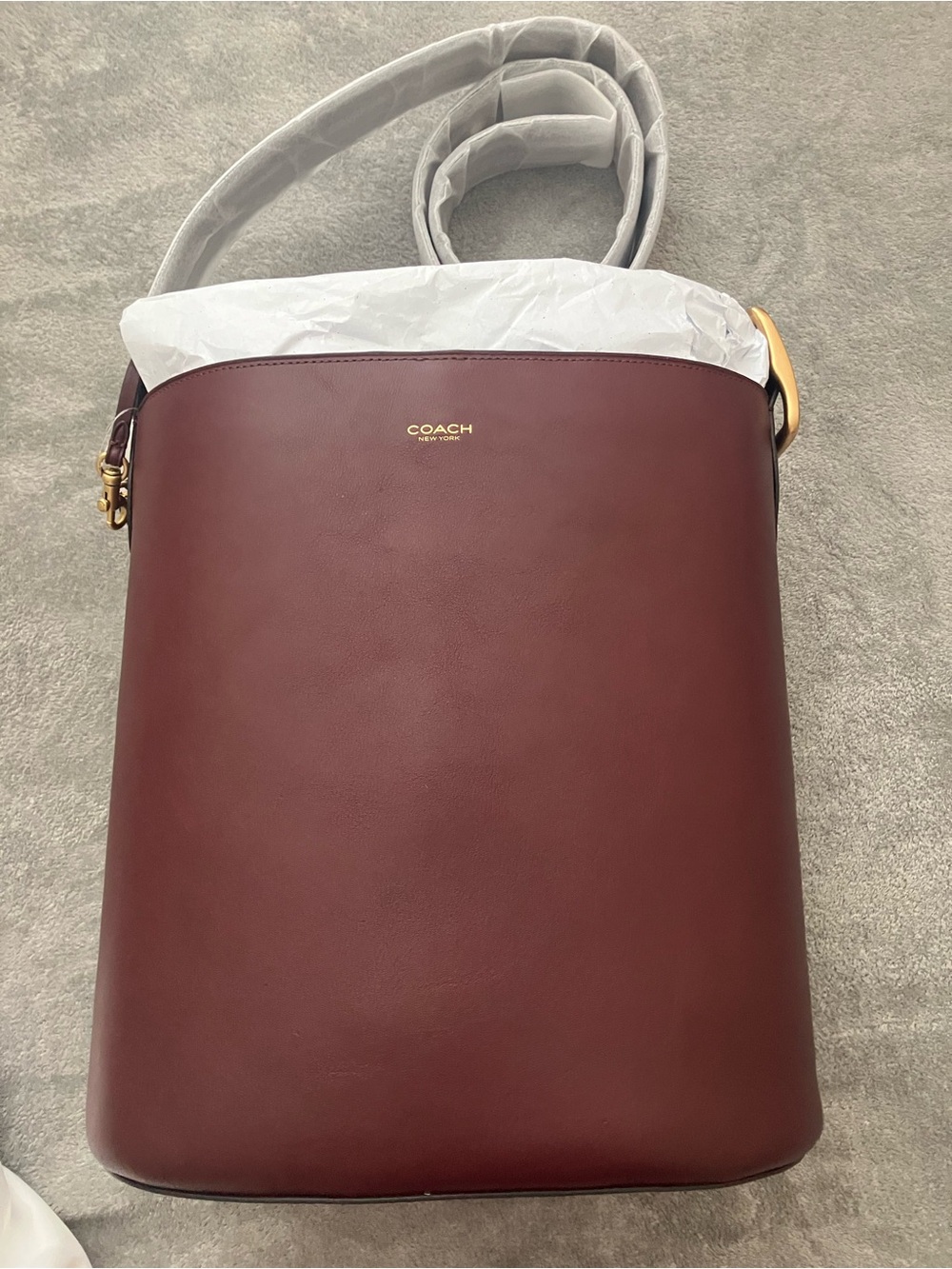 NWT Coach Bleecker Bucket Bag in Merlot